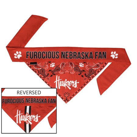Little Earth Productions Nebraska Huskers Pet Reversible Paisley Bandana - XL lep601-ne-5